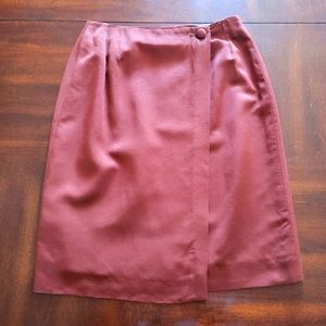 Vtg Aquascutum Bronze Silk Panel Skirt Size 10